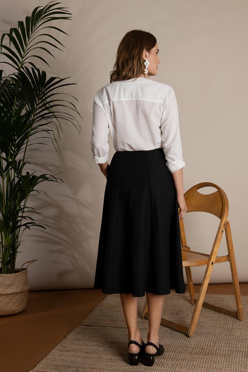 Aiva Organic Cotton Gathered Knee Length A-line Skirt – ELK AU