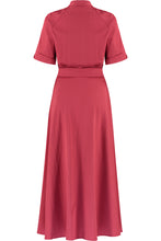 Load image into Gallery viewer, Red-wrap-maxi-dress-back