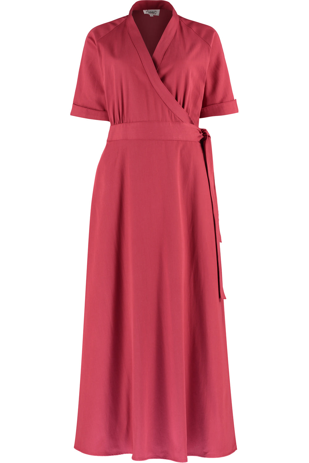 Red-wrap-maxi-dress front