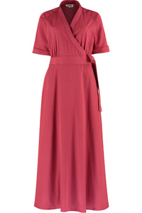 Red-wrap-maxi-dress front
