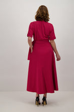 Load image into Gallery viewer, Model-wearing-Red-wrap-maxi-dress-back