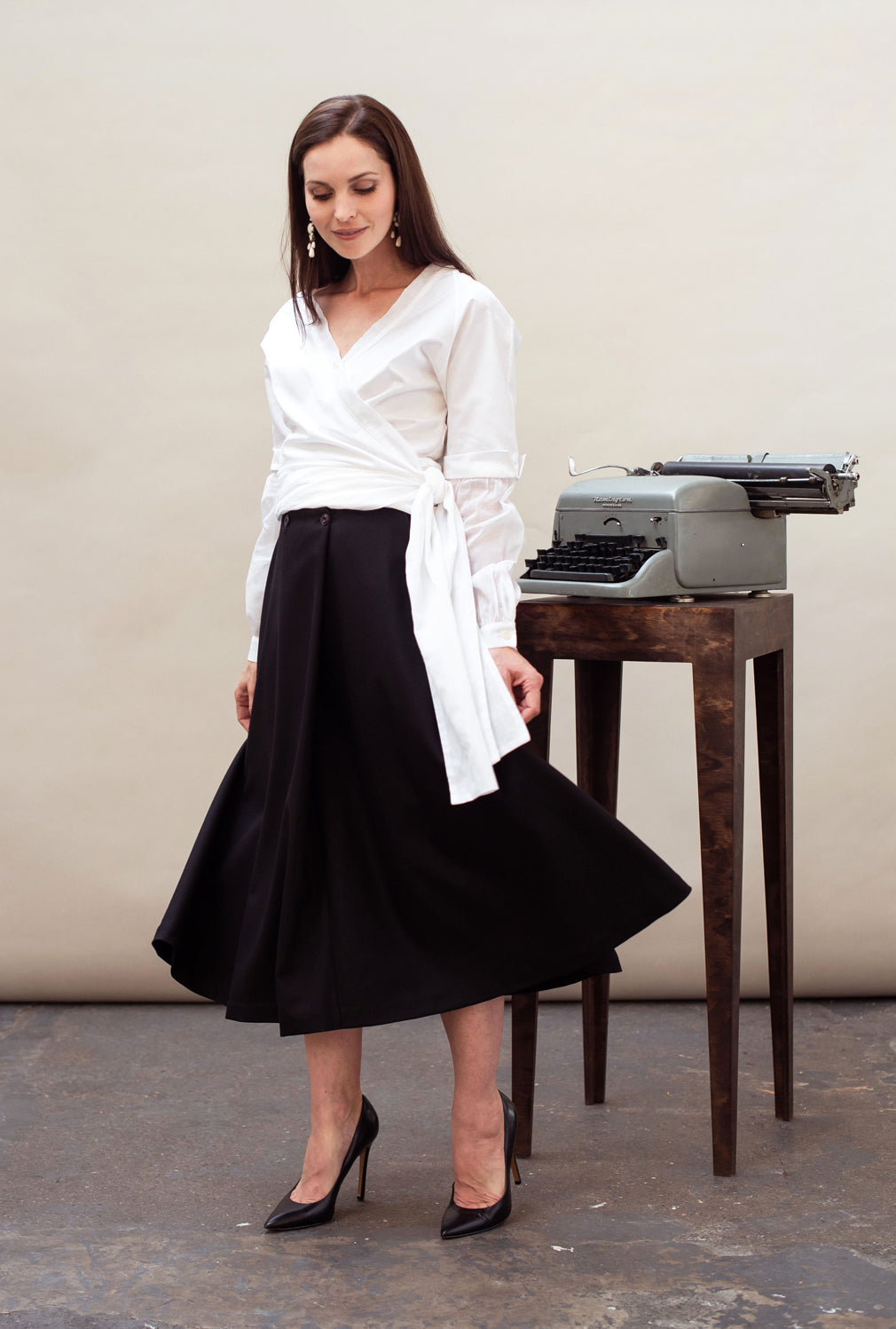 Shop - House of Dagmar Contrast Wool skirt Black - Official Online Store